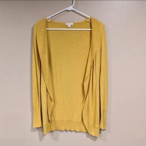 Merona Mustard Yellow Long Ribbed Cardigan, Size XS - Picture 2 of 7